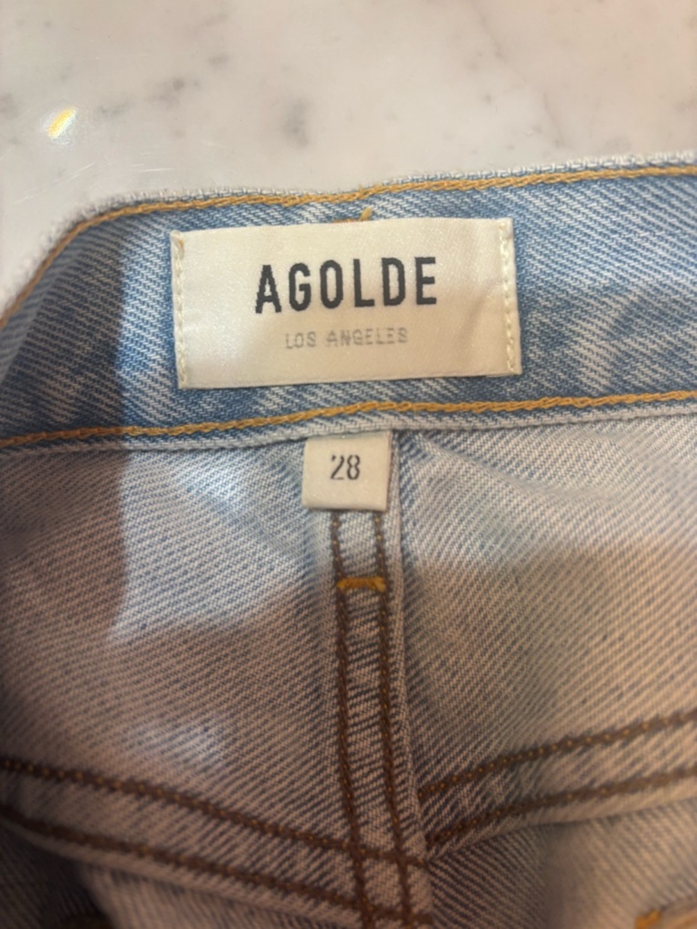 Agolde Light Blue Denim Jeans - Pale Blue Wash - Picture 3 of 4